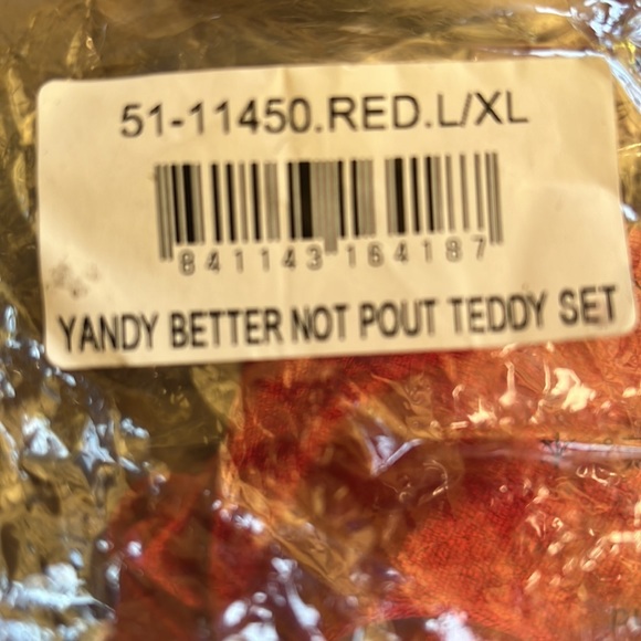 Yandy Better Not Pout Teddy Set Santa lingerie Large/XL - Picture 11 of 12